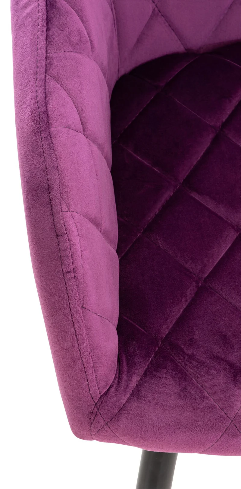 Lot de 2 chaises de salle à manger style retro chic tissu violet et pieds en métal noir 10_0001562