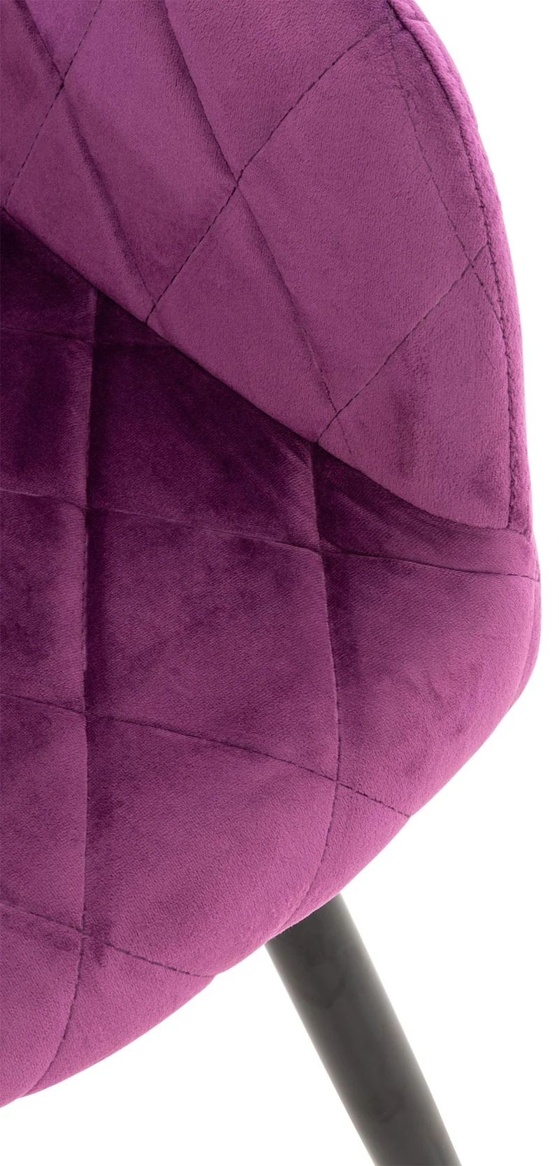Lot de 2 chaises de salle à manger style retro chic tissu violet et pieds en métal noir 10_0001562