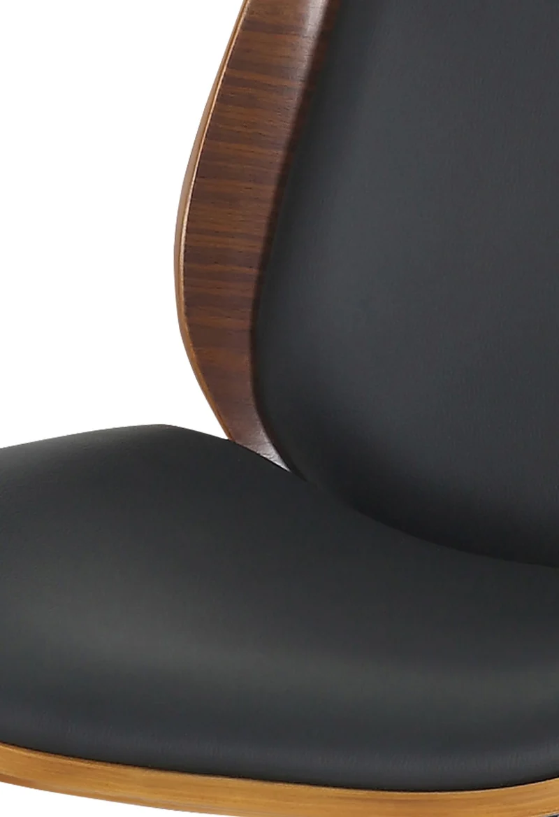 Fauteuil de bureau sur roulettes pivotante et réglable design moderne synthétique noir bois et métal noir BUR10681