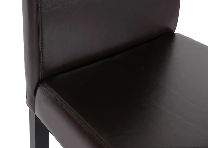 Lot de 2 tabourets de bar avec dossier et repose-pieds revêtement en cuir véritable marron structure en bois pieds foncés 04_0011613