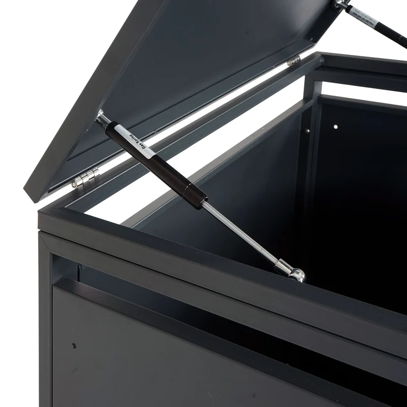 Abri poubelles triple 3 bacs 80 à 240 L 200 x 80 cm métal effet marbre anthracite 04_0008233