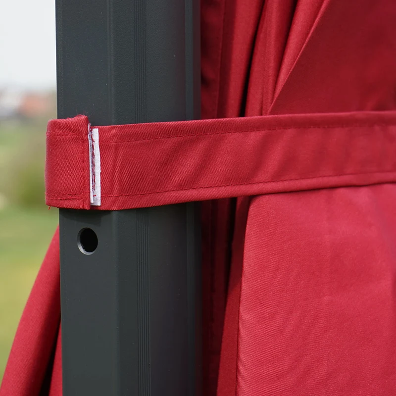 Parasol déporté 3x4 m diamètre 5 m inclinable aluminium polyester bordeaux 04_0007962