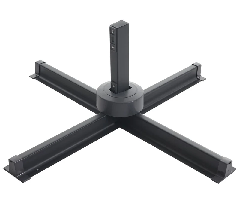 Parasol déporté rond Ø 400 cm inclinable 5 positions avec manivelle aluminium et polyester couleur crème 04_0011227
