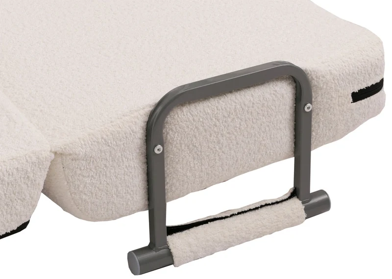 Canapé convertible lit d’appoint 190x100 cm fauteuil lit design moderne tissu bouclé crème 04_0010016