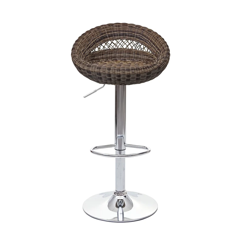 Lot de 2 tabourets de bar pour intérieur ou extérieur poly rotin chrome 04_0000147