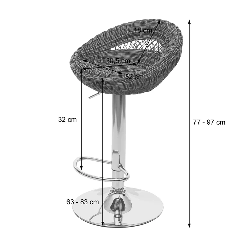 Lot de 2 tabourets de bar pour intérieur ou extérieur poly rotin chrome 04_0000147