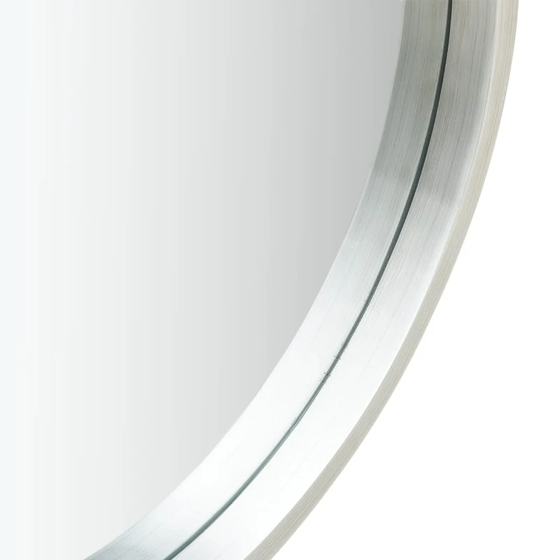 Miroir mural avec sangle marron 60 cm bois argenté DEC022912