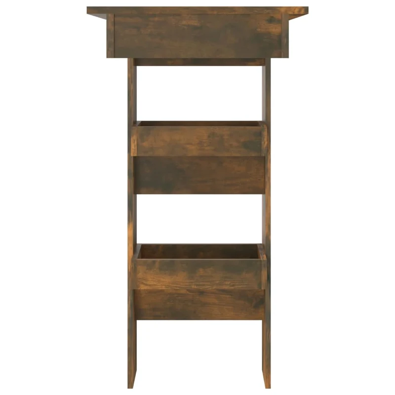 Table d’appoint multifonction murale avec étagères 102 x 45 x 103,5cm bois d'ingénierie marron DEC036475