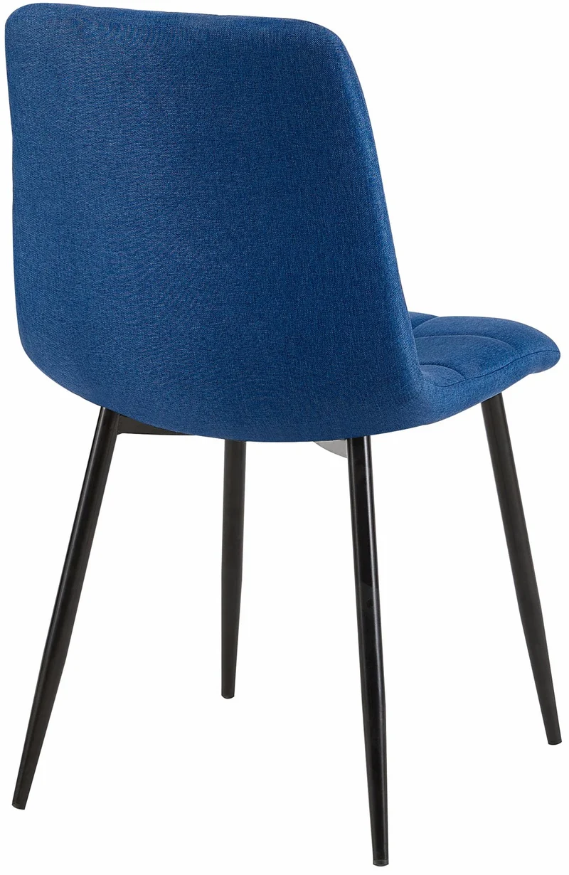 Lot de 4 chaises de salle à manger en tissu bleu pieds métal noir design moderne et confortable CDS10410