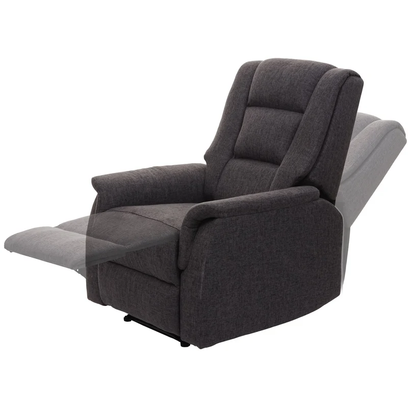 Fauteuil de massage repose-pieds réglable incluant chauffage en tissu gris 102x79x96 cm 04_0006876
