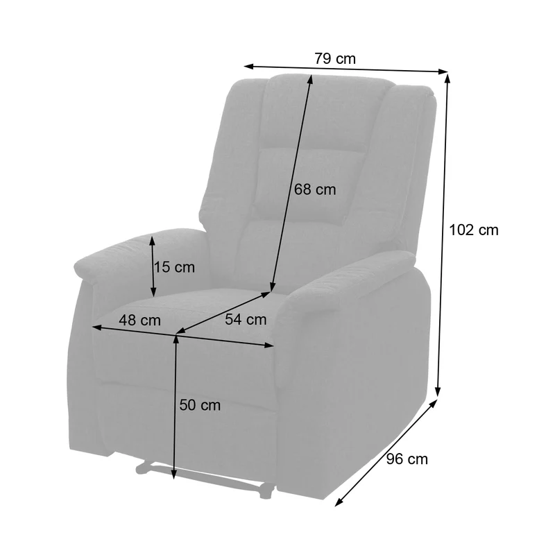 Fauteuil de massage repose-pieds réglable incluant chauffage en tissu gris 102x79x96 cm 04_0006876