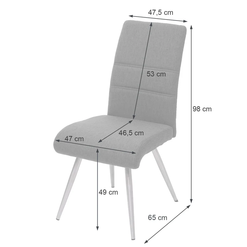Lot de 2 x chaise de salle à manger + banc 160 cm en tissu gris marron cadre acier inoxydable 04_0007488