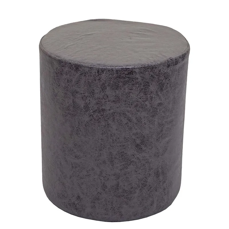 Set table-tabouret table d'appoint repose-pieds MDF PVC anthracite et métal noir 04_0007478