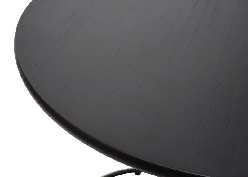 Set table-tabouret table d'appoint repose-pieds MDF PVC anthracite et métal noir 04_0007478