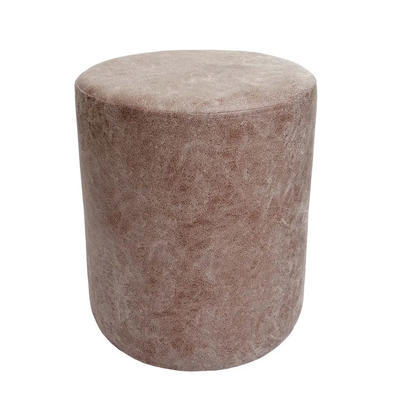 Set table-tabouret table d'appoint repose-pieds MDF PVC marron et métal noir 04_0007477