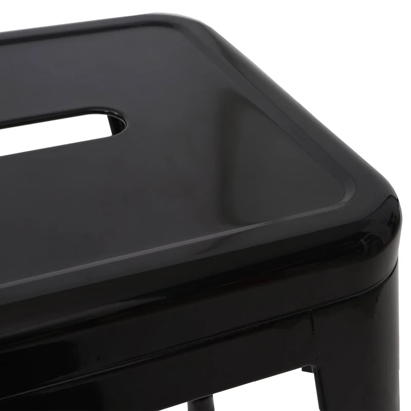 Lot de 2 tabourets de bar avec repose-pieds design industriel empilable métal noir 04_0007450