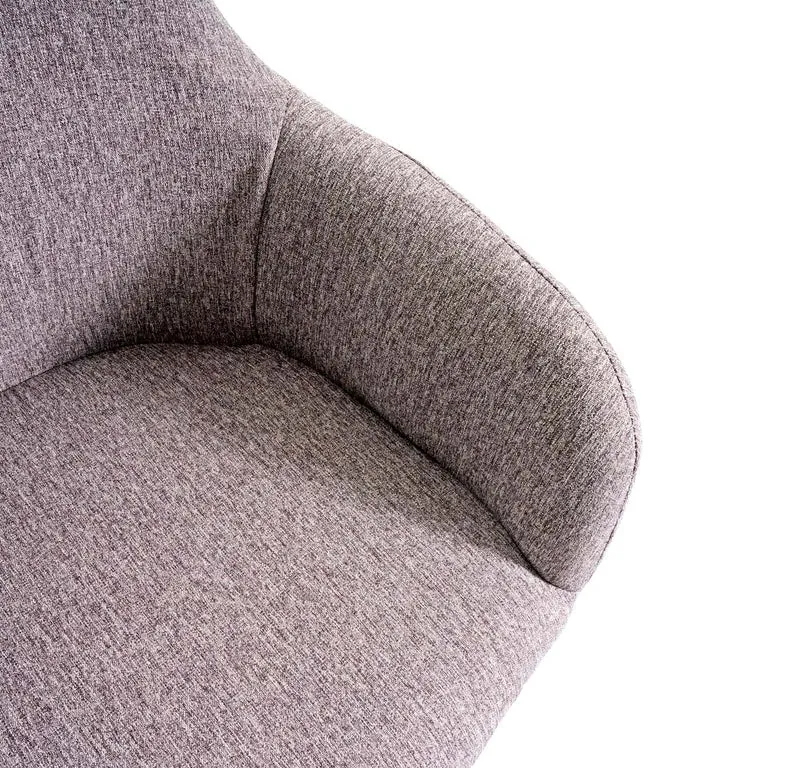 Lot de 2 chaises de salle à manger dossier arrondi design rétro en tissu gris pieds noirs 04_0007350