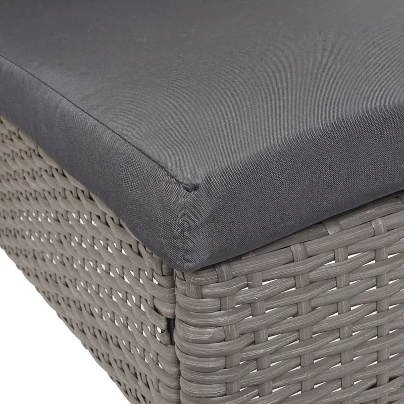 Lot de 2 chaises en polyrotin gris balcon jardin empilable coussins gris foncé 04_0007409