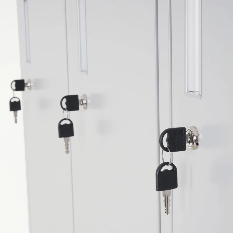 Casier armoire de rangement serrure avec 6 compartiments en métal vert 04_0007269