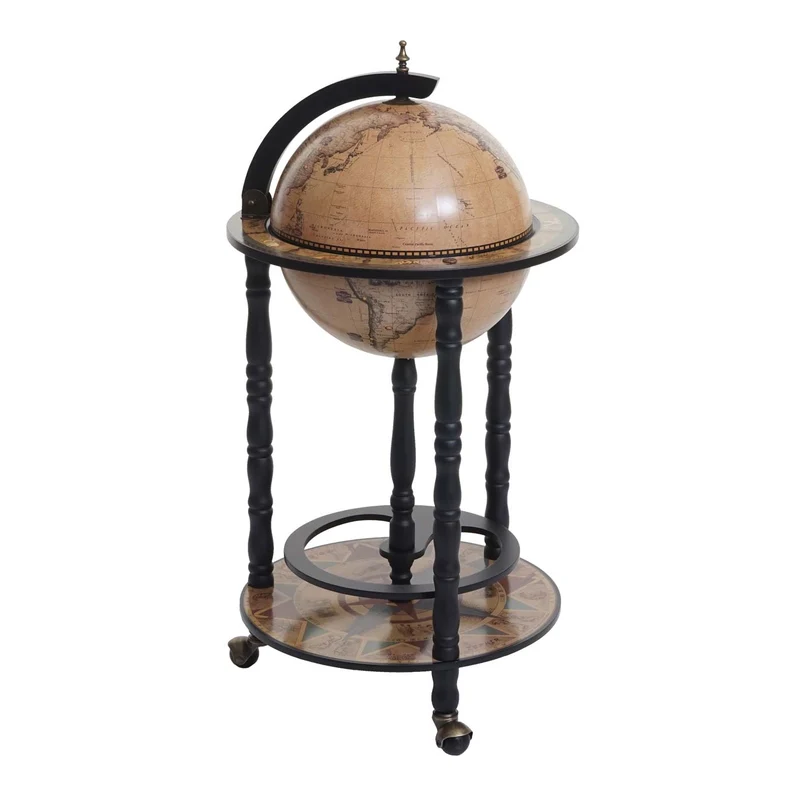 Bar globe mini bar casier à vin globe terrestre diamètre 33 cm en bois d'eucalyptus 04_0006976