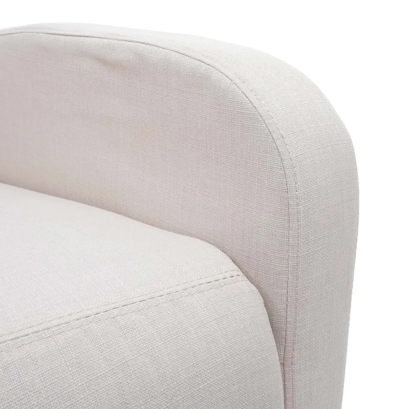 Fauteuil TV relaxation fonction inclinable réglable en tissu crème 04_0006877