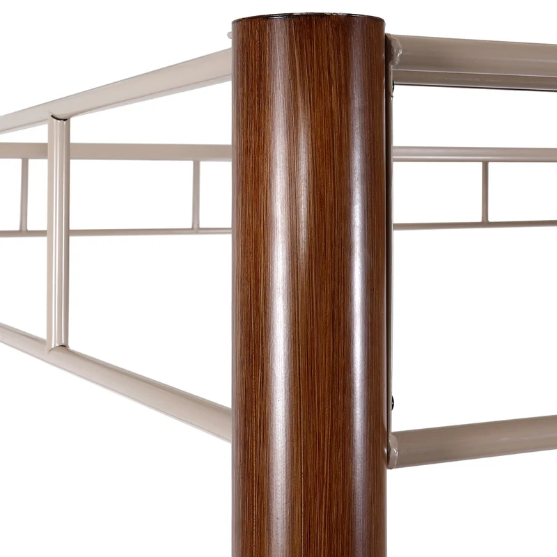 Pergola pavillon de jardin auvent de terrasse stable 7 cm structure métallique 3 x 3m aspect bambou taupe-marron 04_0008121