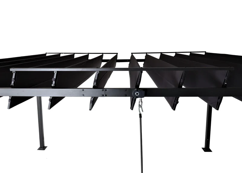 Pergola pavillon de jardin à lattes auvent de terrasse 8 cm cadre en aluminium tissu/textile 3 x 3m anthracite 04_0008118