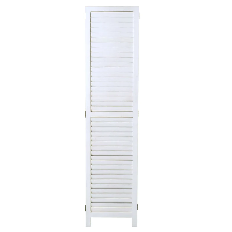 Paravent séparaeur de pièce 3 panneaux aspect vintage blanc 170 x 120 cm 04_0008028