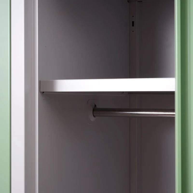 Casier avec 3 compartiments avec serrure tôle d'acier laminé vert 180x90x50 cm 04_0007274