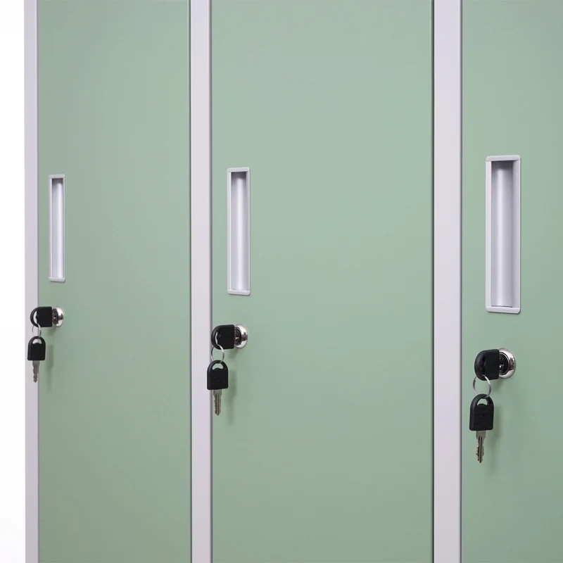 Casier avec 3 compartiments avec serrure tôle d'acier laminé vert 180x90x50 cm 04_0007274