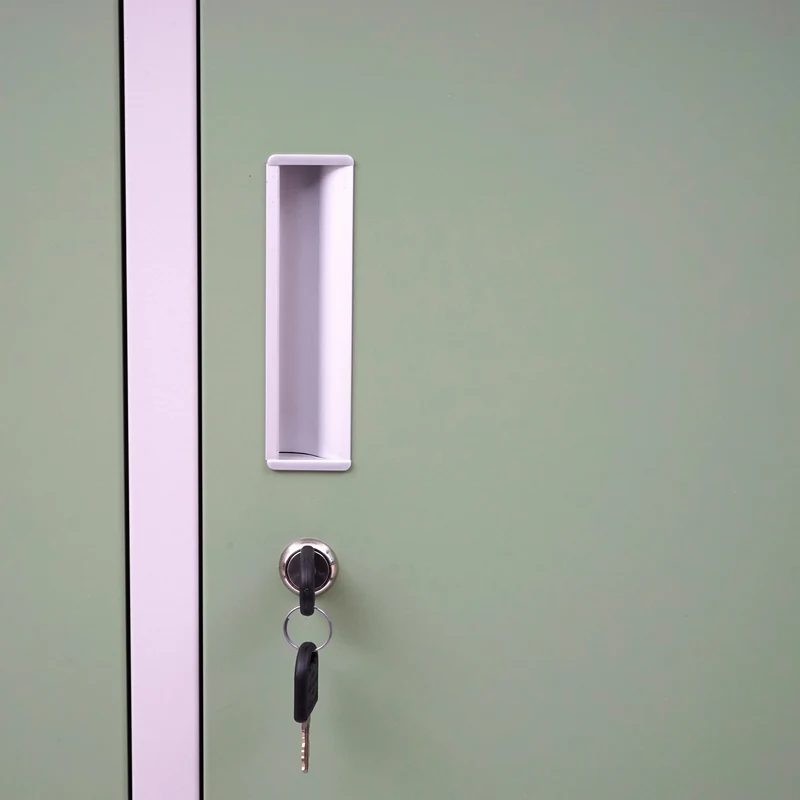 Casier avec 3 compartiments avec serrure tôle d'acier laminé vert 180x90x50 cm 04_0007274