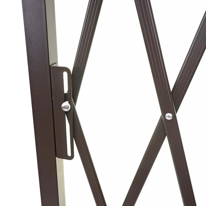 Grille de barrière grille à ciseau grille de protection des animaux extensible aluminium marron hauteur 153 cm largeur 32-265 cm 04_0006984