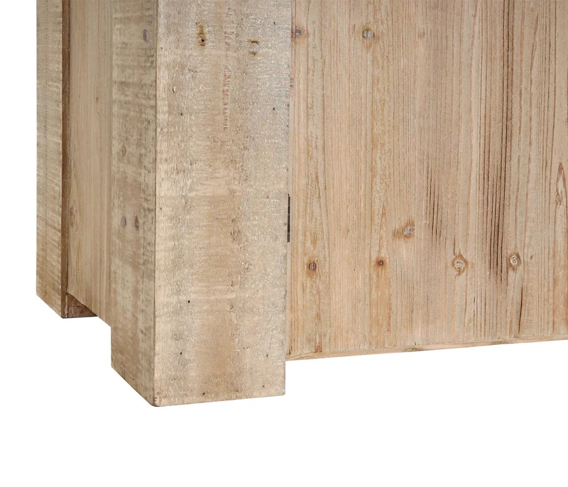 Buffet industriel en bois massif 120 cm avec tiroir et rangement style métal 04_0010233