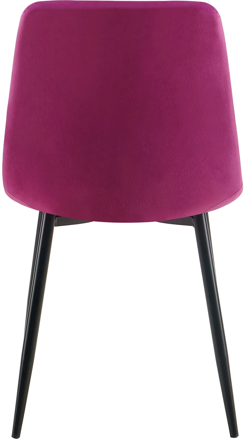 Lot de 4 chaises de salle à manger coutures forme carrées en tissu velours violet pieds en métal noir 10_0001797