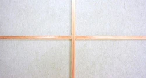 Paravent 5 panneaux pans en bois naturel et papier riz 175x220cm PAR06035