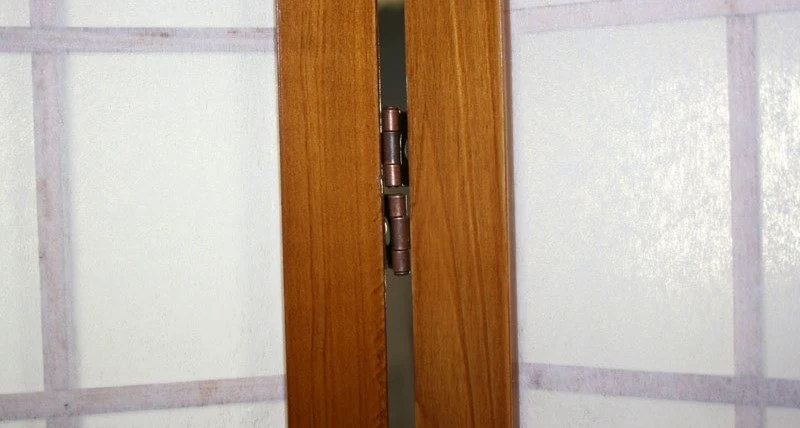 Paravent 4 panneaux en bois marron et papier riz 175x176cm PAR06043