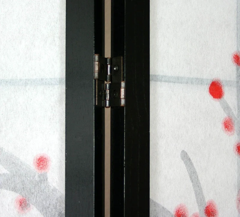 Paravent 4 panneaux japonais en bois noir 176x175cm PAR06014