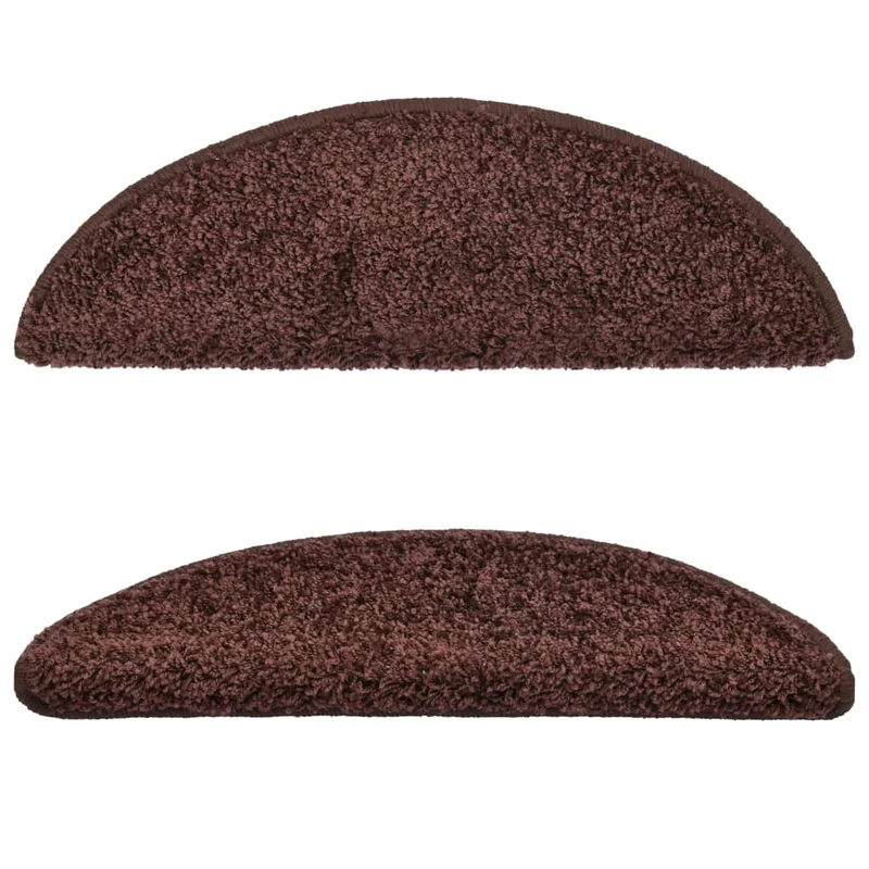 Tapis d'escalier 15 pièces Marron 56 x 20 cm DEC023563