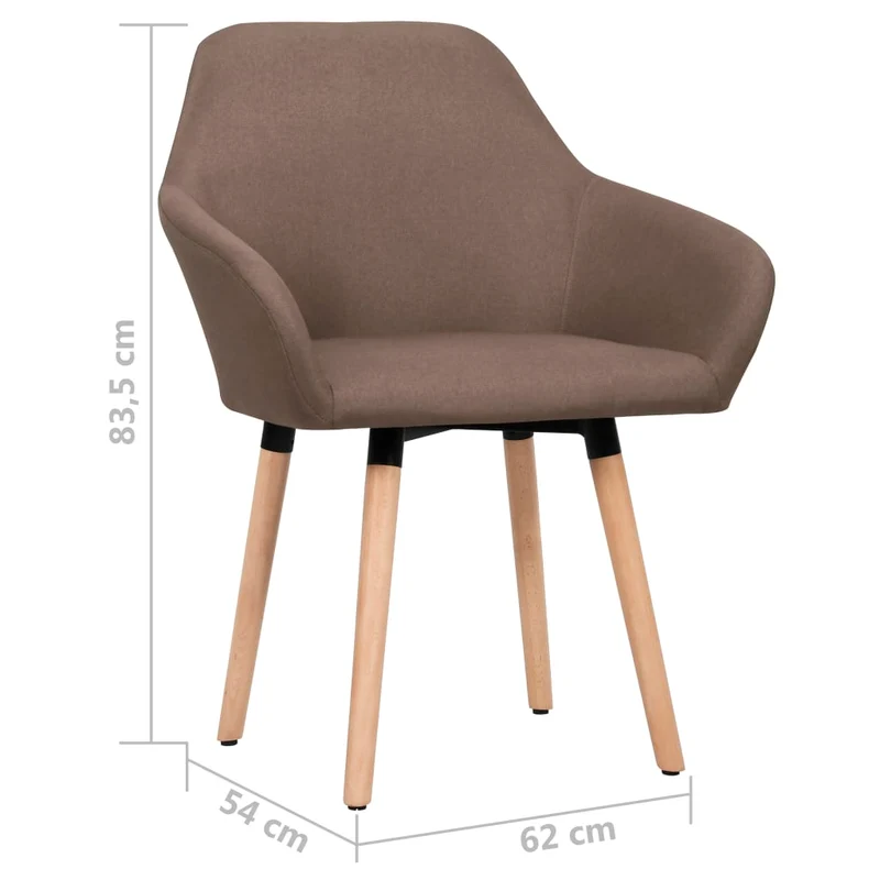 Lot de 2 chaises de salle à manger cuisine design moderne tissu marron CDS020768