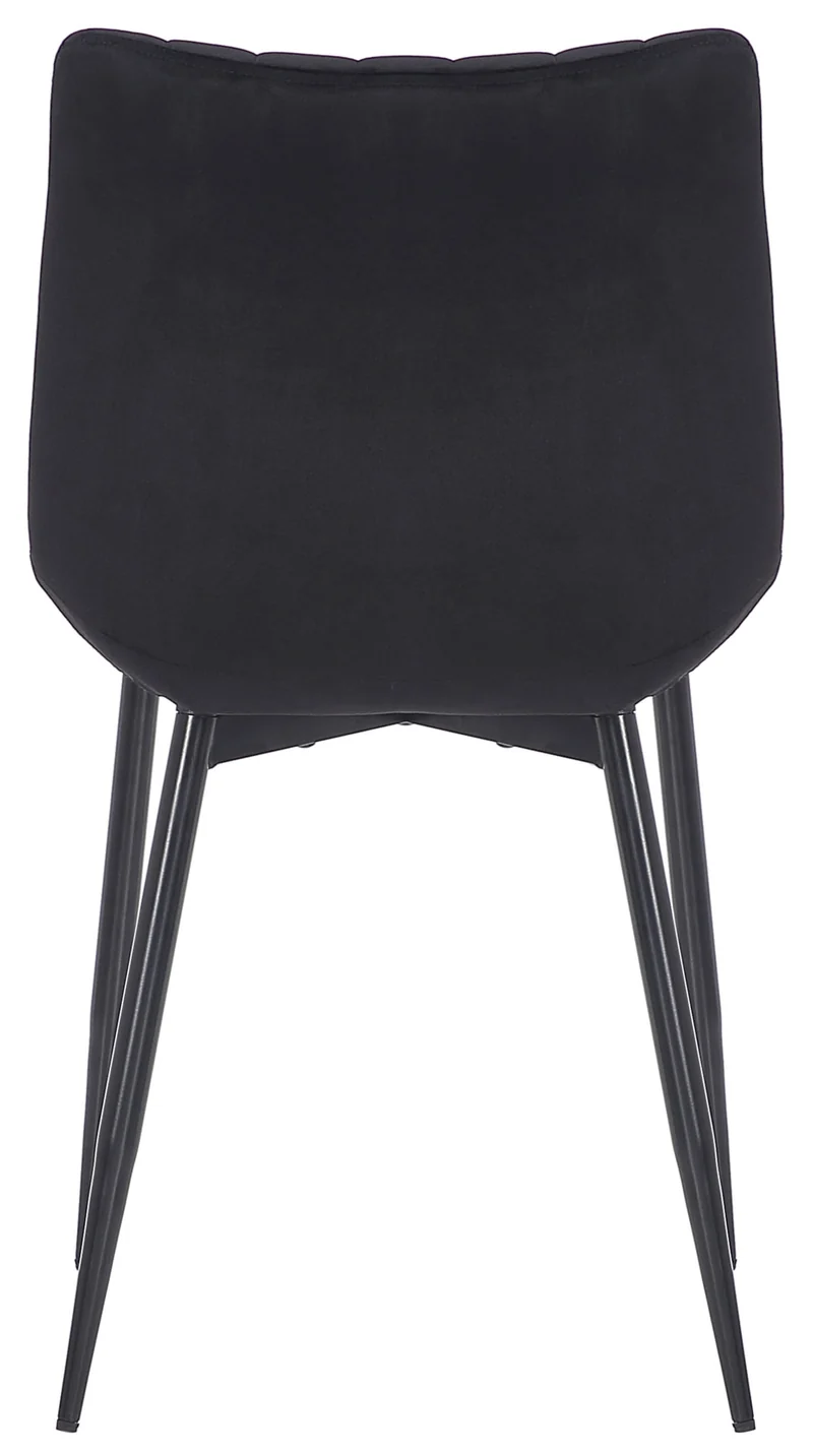Lot de 2 chaises de salle à manger coutures décoratives verticales avec pieds en métal noir assise en velours noir 10_0001742