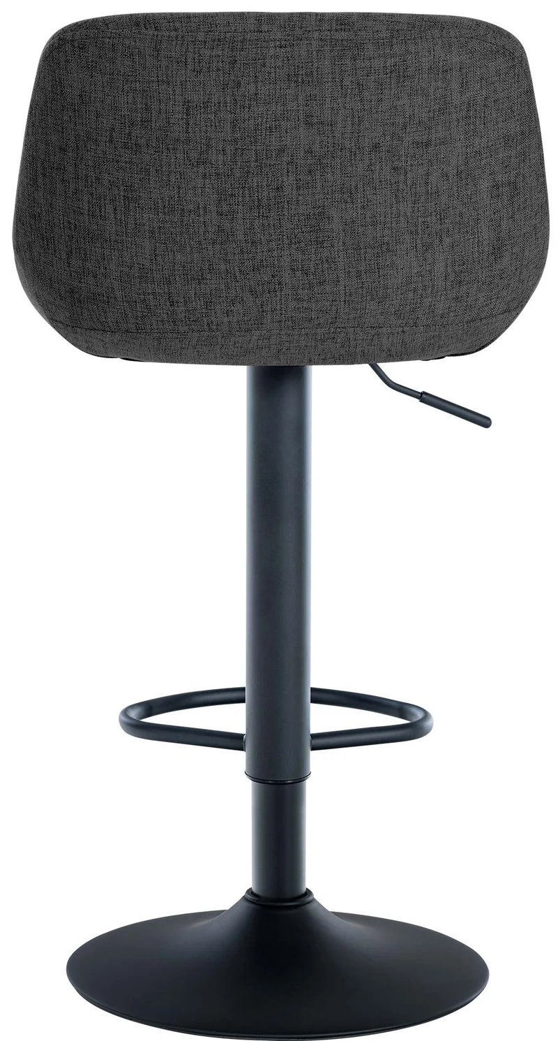 Tabouret de bar x1 rotation à 360°en tissu noir pieds en trompette métal noir 10_0005941