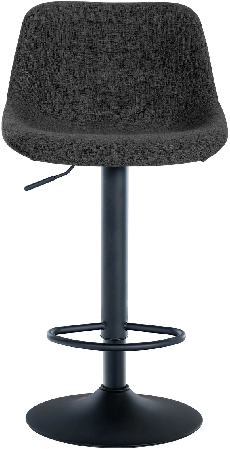 Lot de 2 tabourets de bar rotation à 360°en tissu noir pieds en trompette métal noir 10_0006335