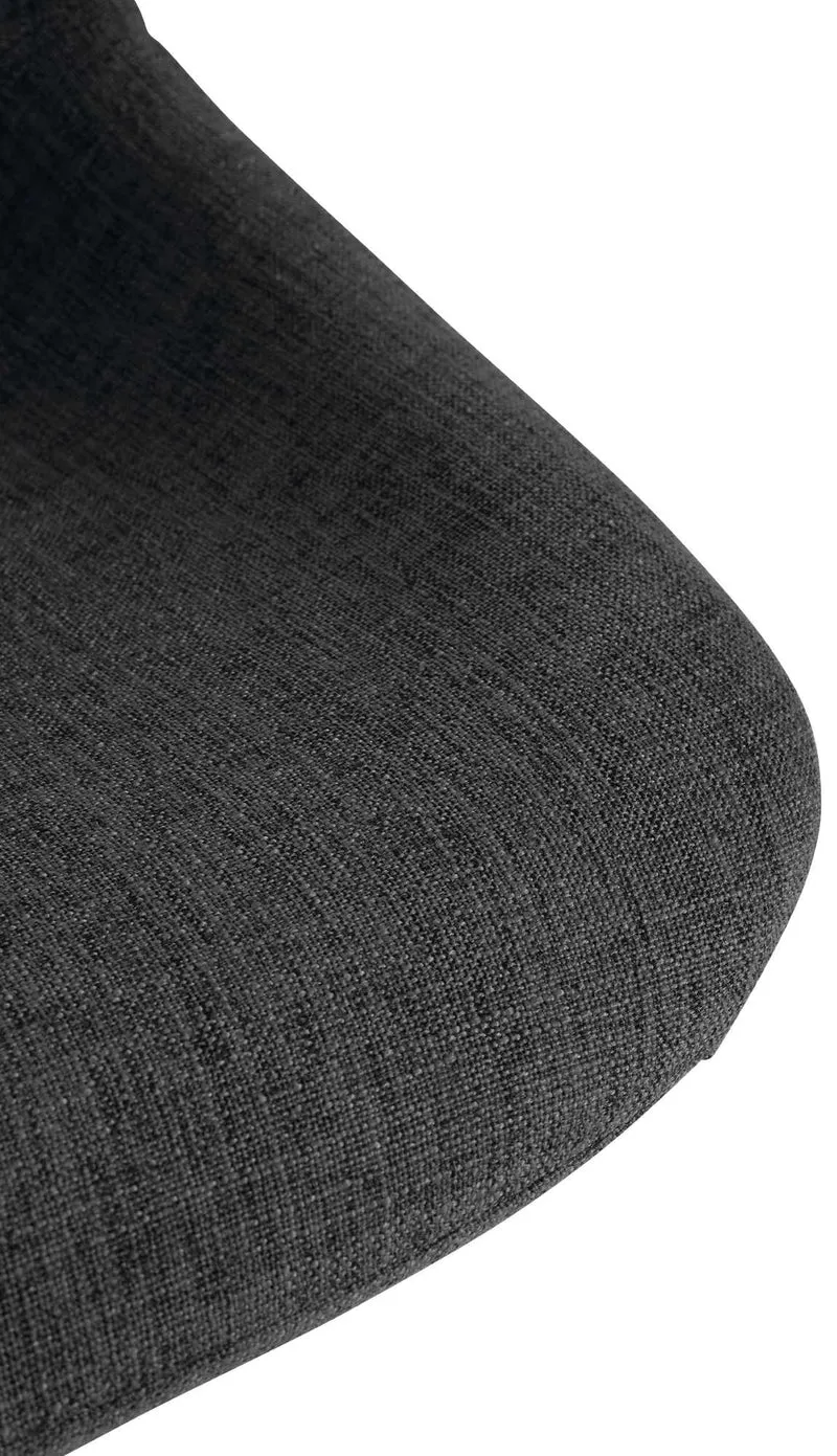 Lot de 2 tabourets de bar rotation à 360°en tissu noir pieds en trompette métal noir 10_0006335