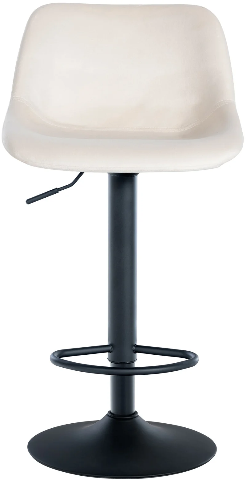 Lot de 2 tabourets de bar rotation à 360°en velours crème pieds en trompette métal noir 10_0006764