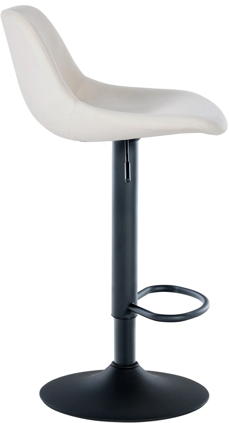 Lot de 2 tabourets de bar rotation à 360°en velours crème pieds en trompette métal noir 10_0006764