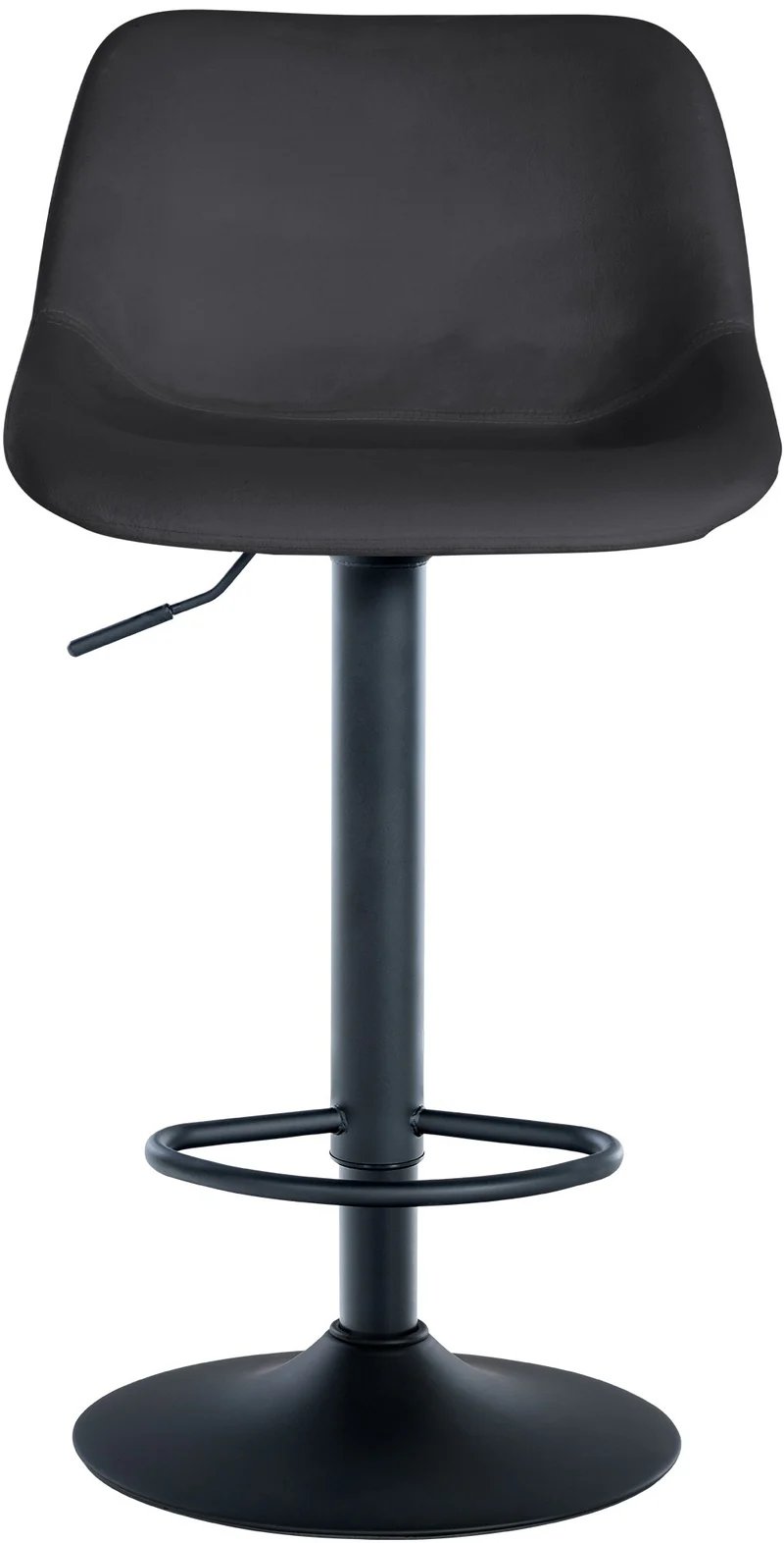 Lot de 2 tabourets de bar rotation à 360°en velours noir pieds en trompette métal noir 10_0006631