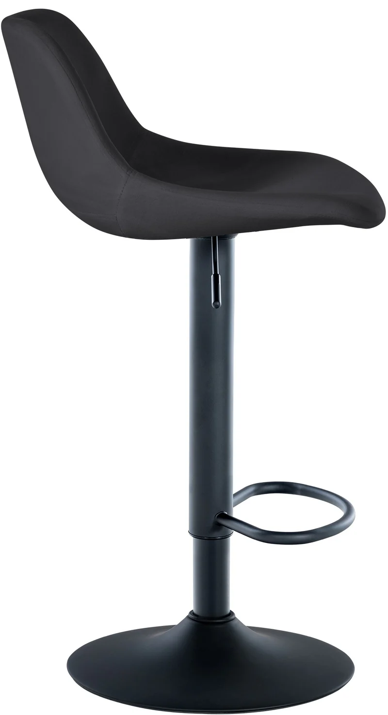 Lot de 2 tabourets de bar rotation à 360°en velours noir pieds en trompette métal noir 10_0006631