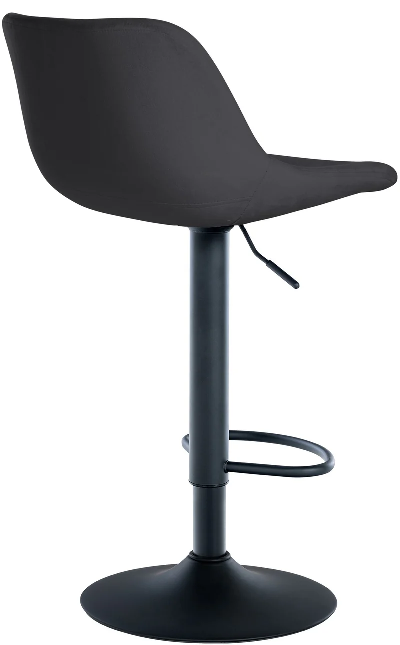 Lot de 2 tabourets de bar rotation à 360°en velours noir pieds en trompette métal noir 10_0006631