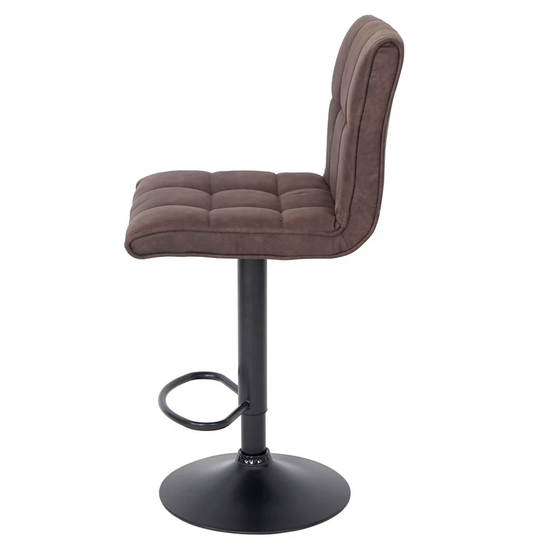 Lot de 2 tabourets de bar en tissu imitation daim marron foncé TDB04030