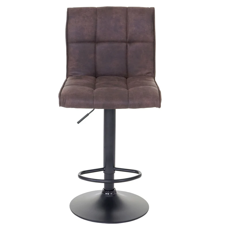 Lot de 2 tabourets de bar en tissu imitation daim marron foncé TDB04030